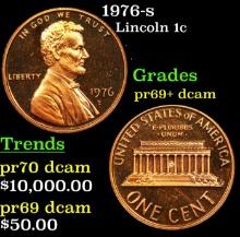 1976-s Proof Lincoln Cent 1c Grades GEM++ Proof Deep Cameo