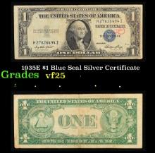 1935E $1 Blue Seal Silver Certificate Grades vf+