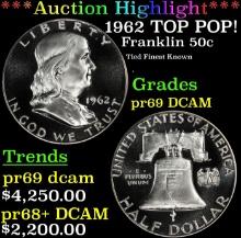 ***Major Highlight*** 1962 Proof Franklin Half Dollar TOP POP! 50c pr69 DCAM SEGS (fc)