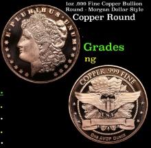 1oz .999 Fine Copper Bullion Round - Morgan Dollar Style