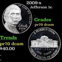 2009-s Proof Jefferson Nickel 5c Grades GEM++ Proof Deep Cameo