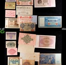 Group of 10 Early 1900's WWI German Hyperinflation Notes