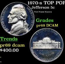 1970-s Proof Jefferson Nickel TOP POP! 5c Graded pr69 DCAM By SEGS