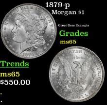 1879-p Morgan Dollar $1 Grades GEM Unc