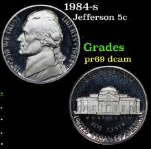 1984-s Proof Jefferson Nickel 5c Grades GEM++ Proof Deep Cameo