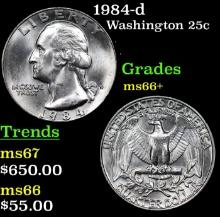 1984-d Washington Quarter 25c Graded ms66+ BY SEGS