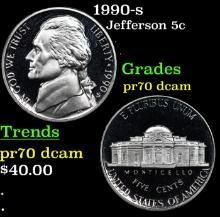 1990-s Proof Jefferson Nickel 5c Grades GEM++ Proof Deep Cameo