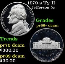 1979-s Ty II Proof Jefferson Nickel 5c Grades GEM++ Proof Deep Cameo