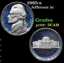 1985-s Proof Jefferson Nickel 5c Grades GEM++ Proof Deep Cameo