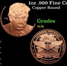 1oz .999 Fine Copper Bullion Round - Trump Mugshot Style Grades Ungraded