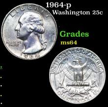 1964-p Washington Quarter 25c Grades Choice Unc