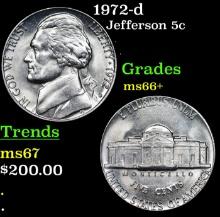 1972-d Jefferson Nickel 5c Grades GEM++ Unc