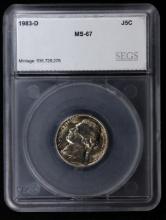 1983-d Jefferson Nickel 5c ms67 SEGS