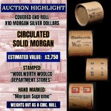 *EXCLUSIVE* Hand Marked " Morgan Supreme," x10 coin Covered End Roll! - Huge Vault Hoard  (FC)