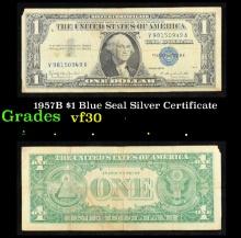 1957B $1 Blue Seal Silver Certificate Grades vf++