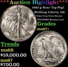 ***Major Highlight*** 1942-p Walking Liberty Half Dollar Near Top Pop! 50c ms67+ SEGS (fc)