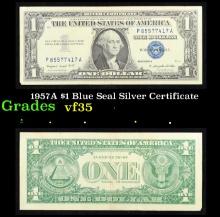 1957A $1 Blue Seal Silver Certificate Grades vf++