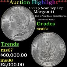 ***Major Highlight*** 1880-p Morgan Dollar Near Top Pop! $1 ms66+ SEGS (fc)