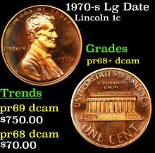 1970-s Lg Date Proof Lincoln Cent 1c Grades GEM++ Proof Deep Cameo