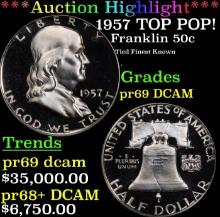 ***Major Highlight*** 1957 Proof Franklin Half Dollar TOP POP! 50c pr69 DCAM SEGS (fc)