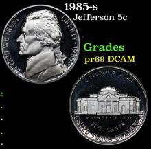 1985-s Proof Jefferson Nickel 5c Grades GEM++ Proof Deep Cameo