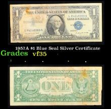 1957A $1 Blue Seal Silver Certificate Grades vf++