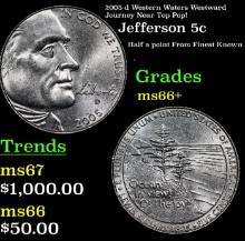 2005-d Western Waters Jefferson Nickel Westward Journey Near Top Pop! 5c ms66+ SEGS