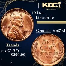 1944-p Lincoln Cent 1c Grades GEM++ Unc RD