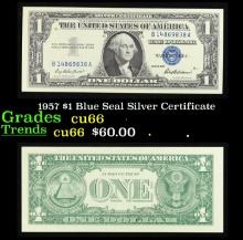 1957 $1 Blue Seal Silver Certificate Grades Gem+ CU