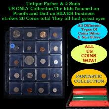 Unique Father & 2 Sons US ONLY Collection,The kids focused on Proofs and Dad on SILVER business stri