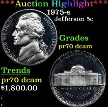 ***Auction Highlight*** 1975-s Proof Jefferson Nickel 5c Grades GEM++ Proof Deep Cameo USCG (fc)