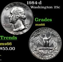 1984-d Washington Quarter 25c Grades GEM+ Unc