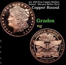 1oz .999 Fine Copper Bullion Round - Morgan Dollar Style