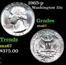 1965-p Washington Quarter 25c Grades GEM++ Unc