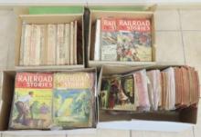 4 Boxes "Railroad Stories" & "Railroad Man's" Mags