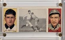 1912 T202 HASSAN TRIPLE FOLDER BASEBALL CARD JAMES ARCHER, HAL CHANCE CENTER, JOHN ROWAN