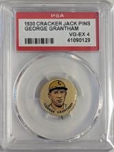 PSA 4 1930 CRACKER JACK PIN GEORGE GRANTHAM