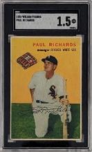 ULTRA RARE 1954 WILSON FRANKS SGC 1.5 PAUL RICHARDS CARD