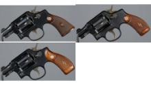 Three Smith & Wesson 38 Military & Police Pre-Model 10 Revolvers