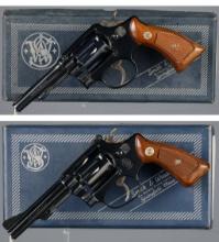 Two Smith & Wesson Double Action Rimfire Revolvers with Boxes