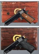 Two Colt Mk IV 1911 Pattern Semi-Automatic Pistols with Boxes