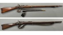 Two U.S. Springfield Trapdoor Rifles with Bayonets