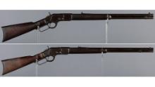 Two Winchester Model 1873 Lever Action Rifles