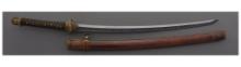 Signed Shin Gunto Pattern Japanese Sword