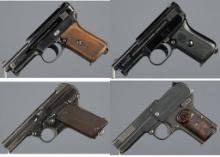 Four European Semi-Automatic Pocket Pistols