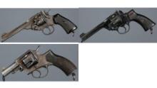 Three British Webley Pattern Double Action Revolvers