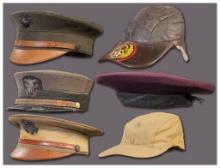 Six American Military Caps