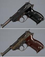 Two World War II German Walther P.38 Semi-Automatic Pistols