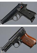 Two German Semi-Automatic Pistols with Holsters