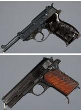 Two World War II German Military Semi-Automatic Pistols